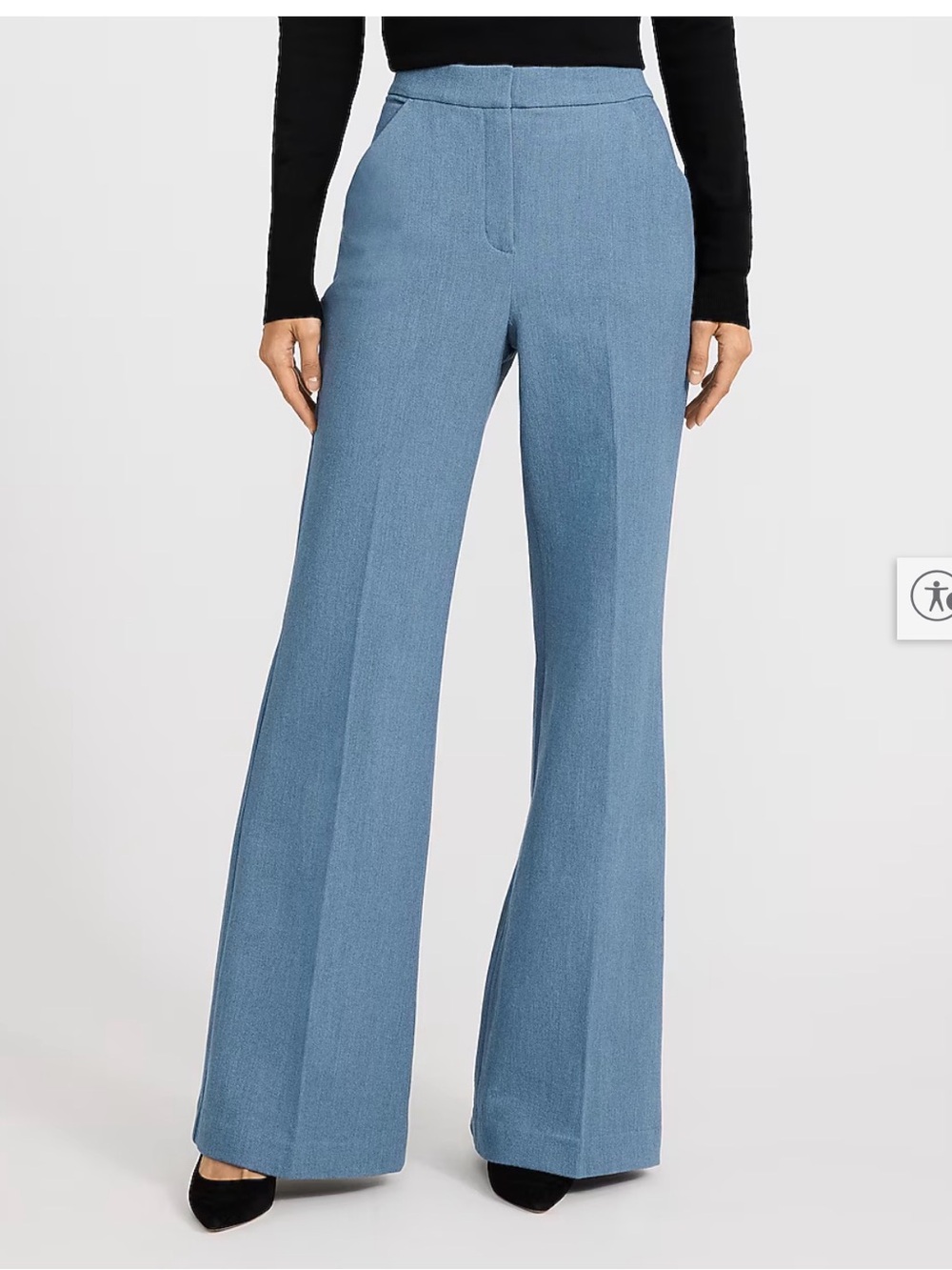Express Editor Jean like stretch midrise flare trousers 10R